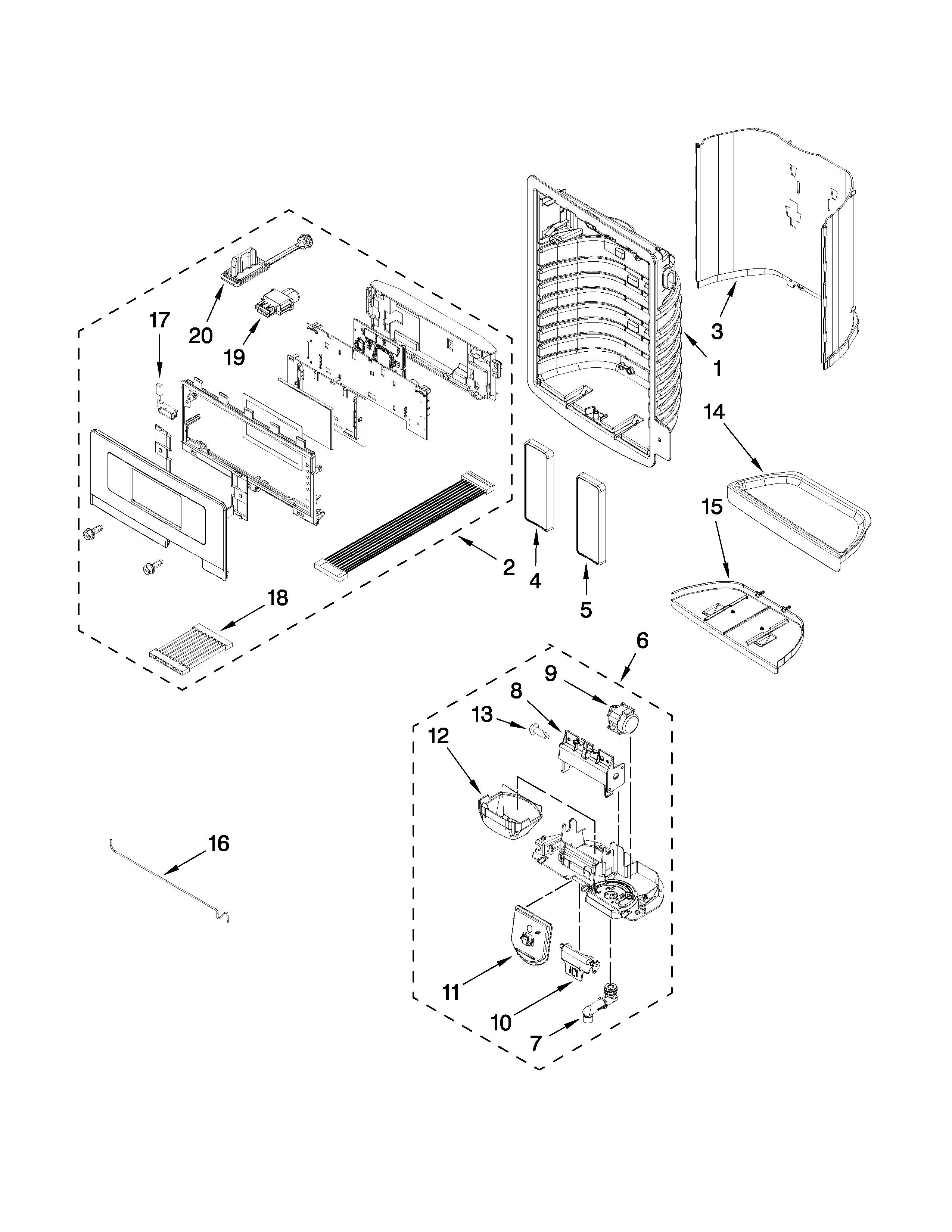 Dispenser front parts