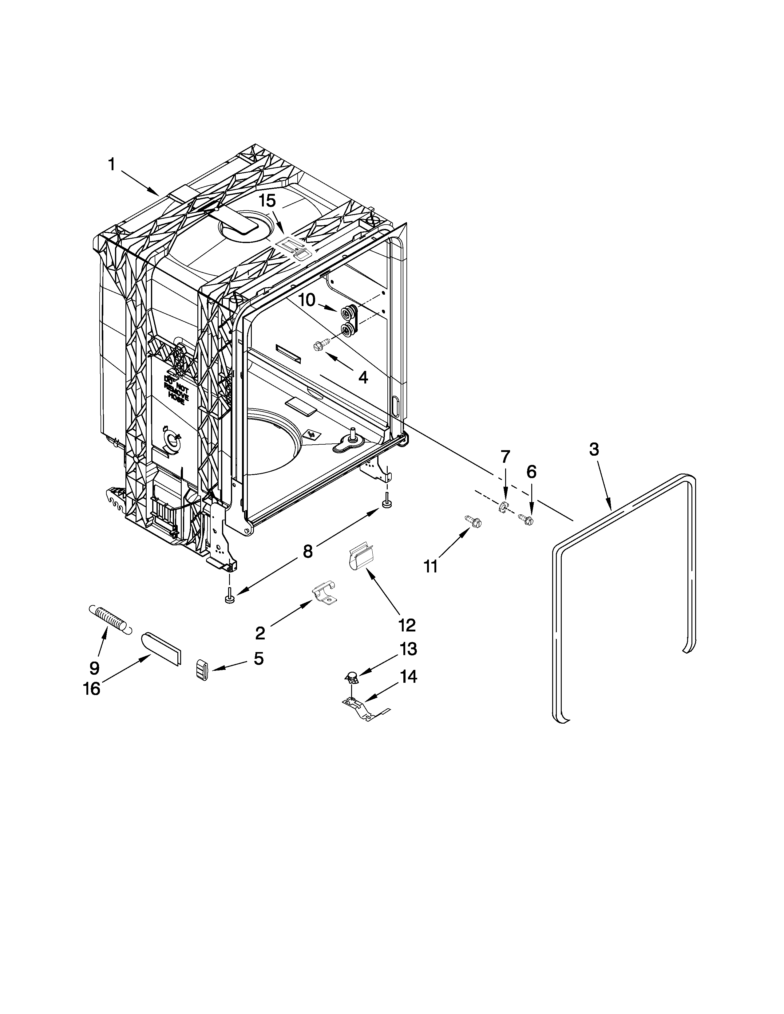 TUB AND FRAME PARTS