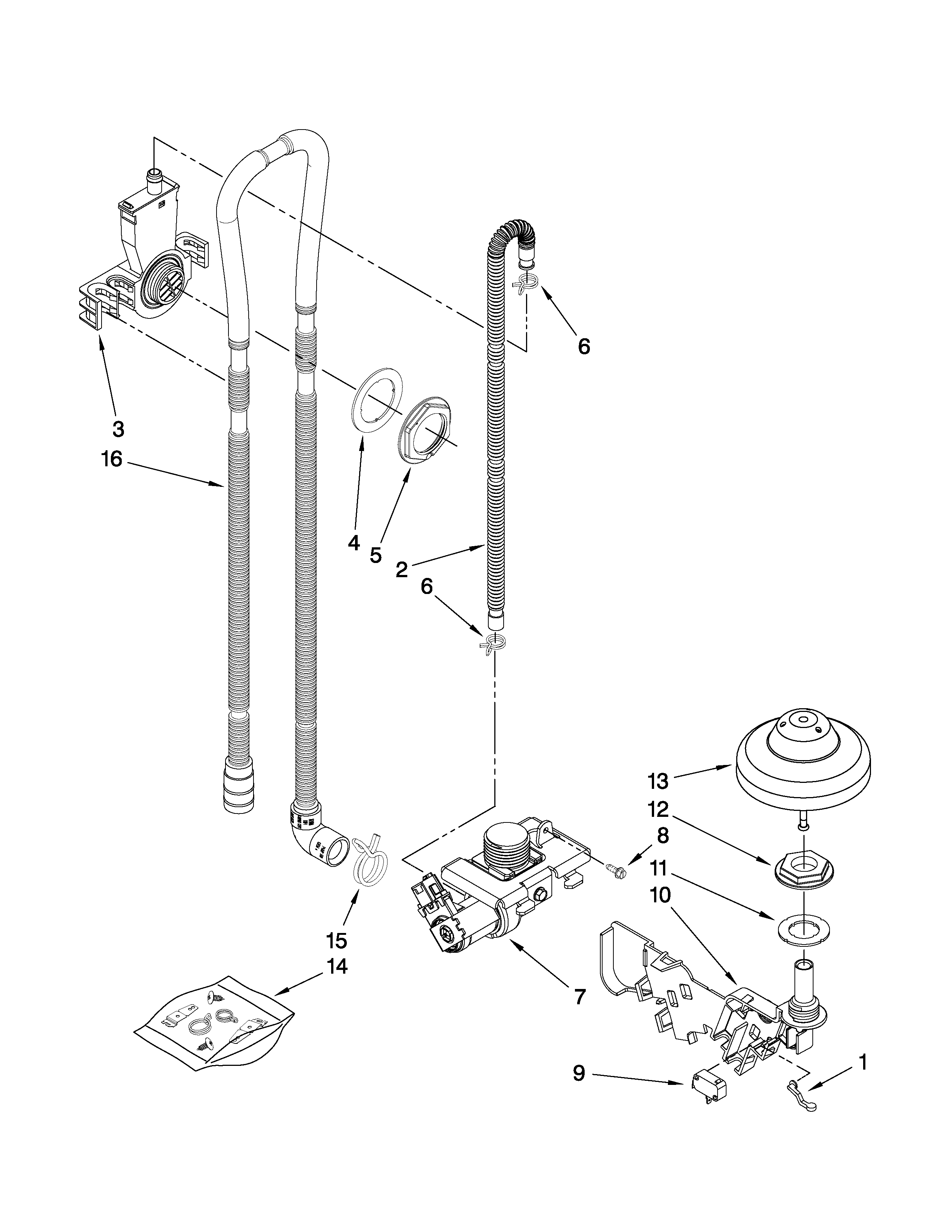 Fill, drain and overfill parts