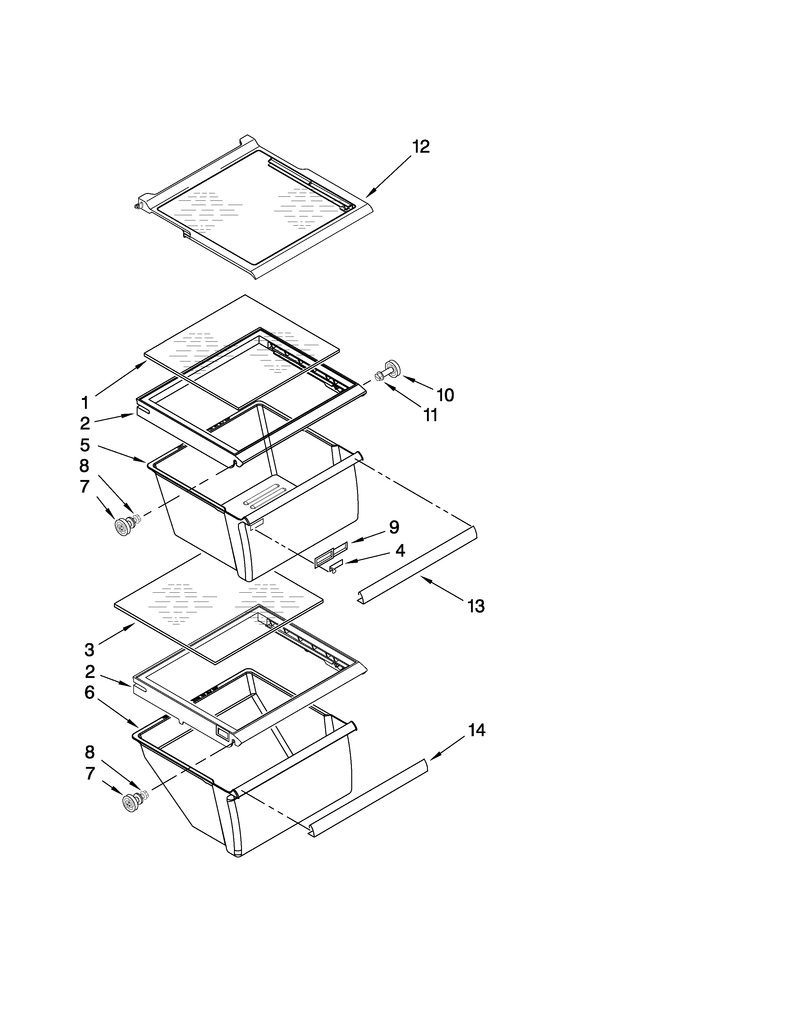 Refrigerator shelf parts