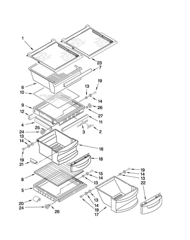 Refrigerator shelf parts