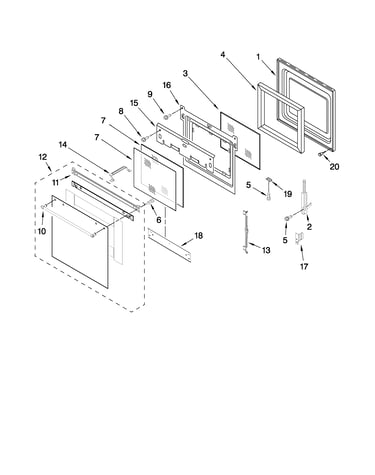Oven door parts
