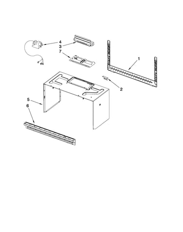 Cabinet and installation parts