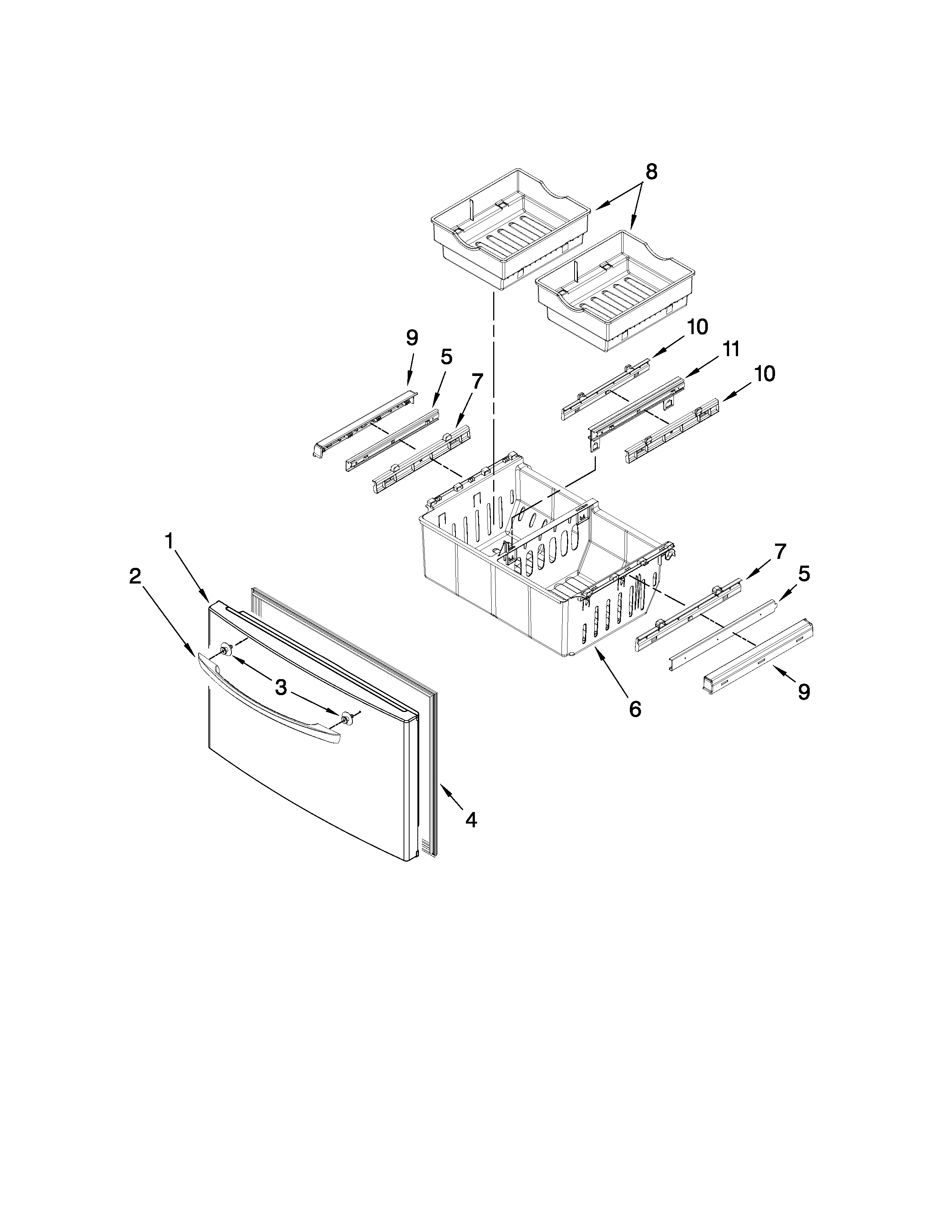 Freezer door parts