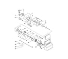 Whirlpool WSF26D3EXY00 motor and ice container parts diagram