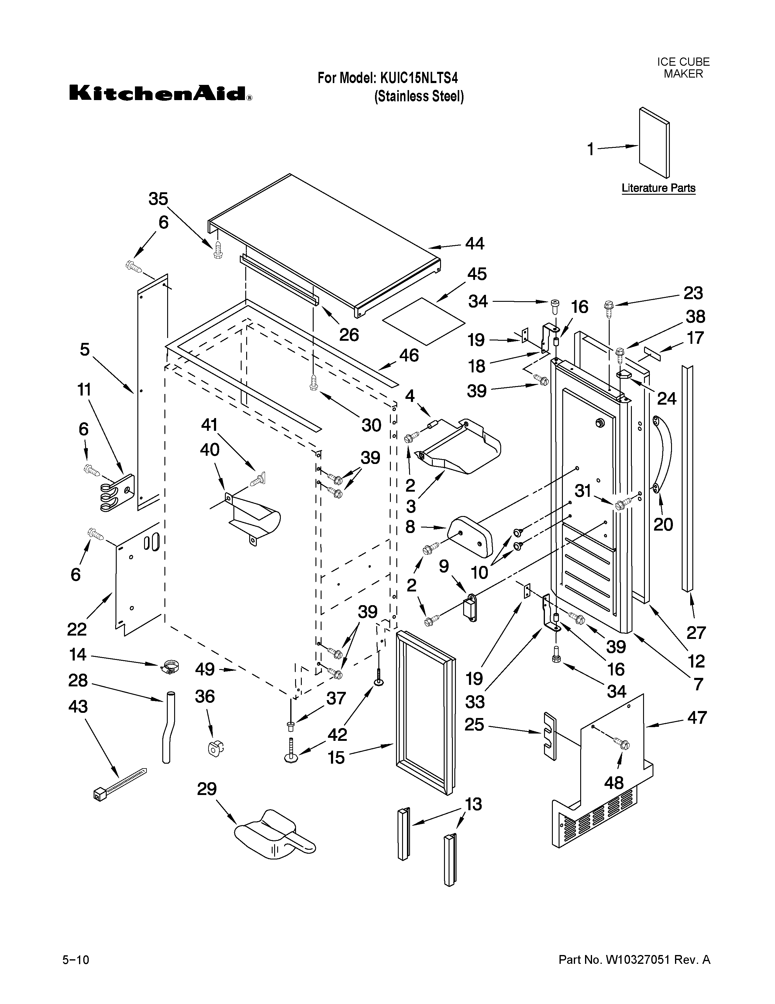 Cabinet liner and door parts