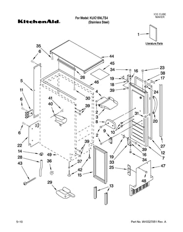 Cabinet liner and door parts