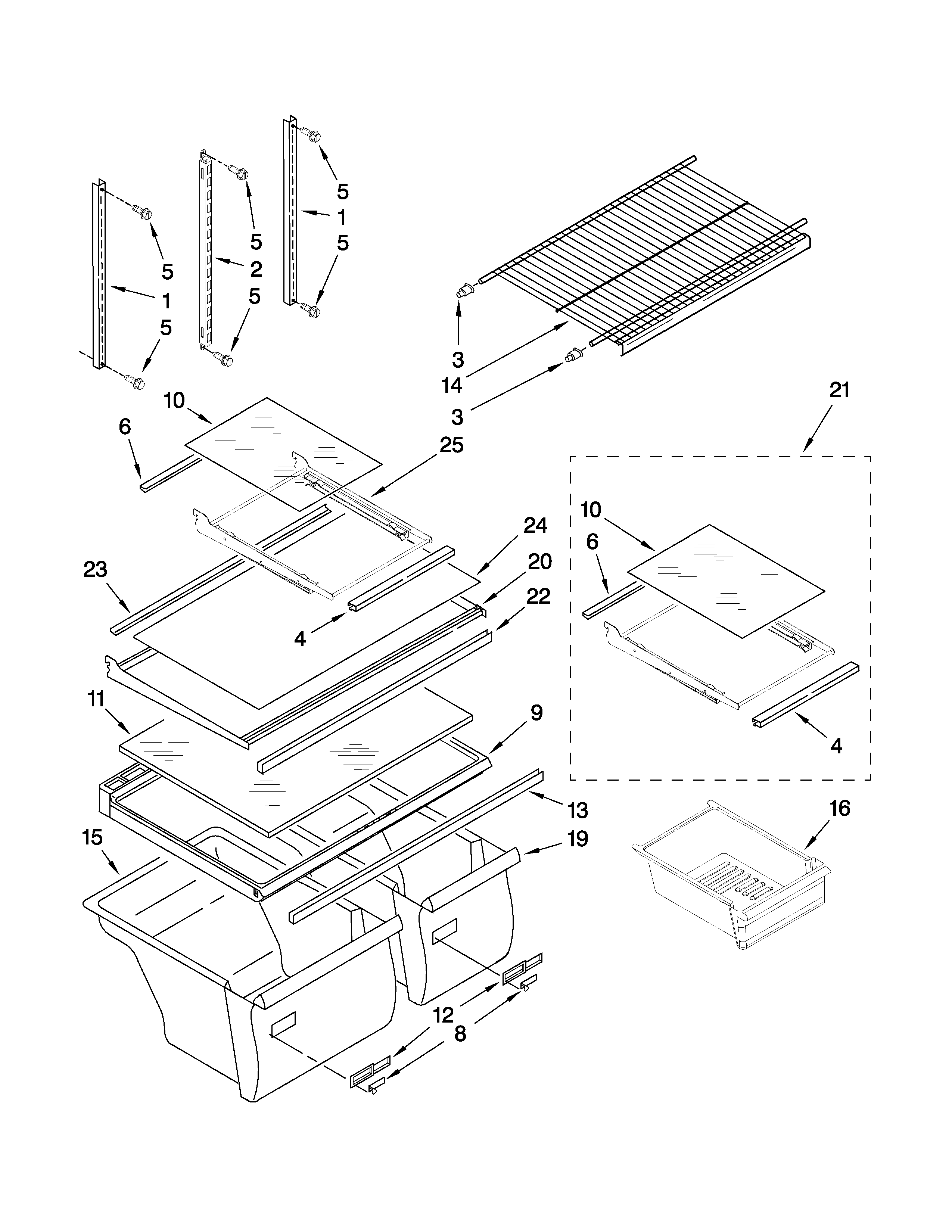 Shelf parts