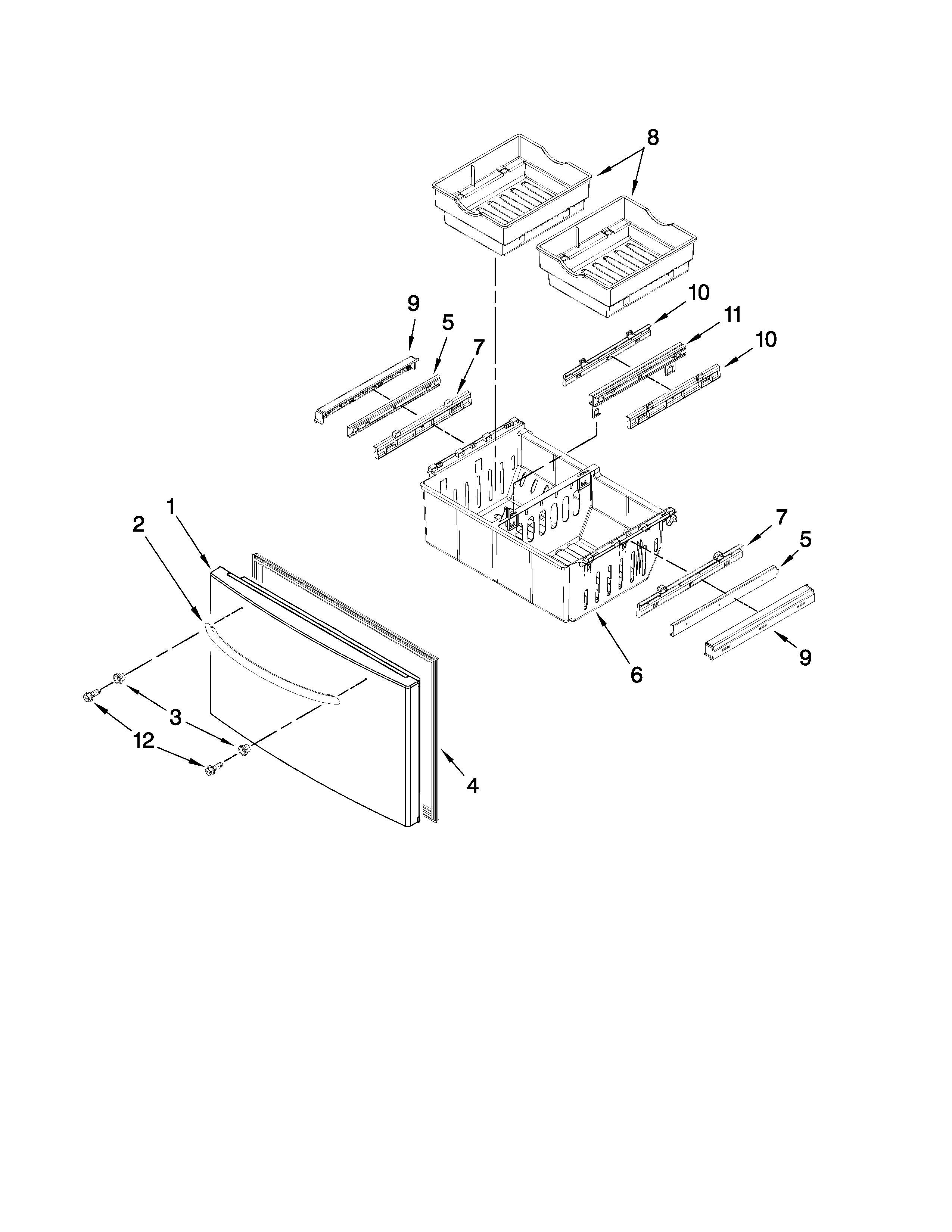Freezer door parts
