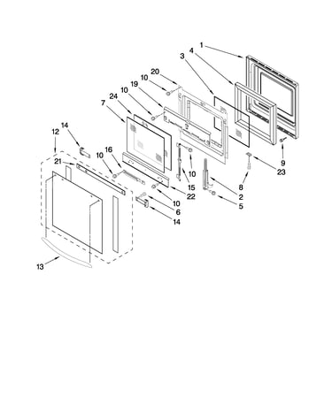 Oven door parts