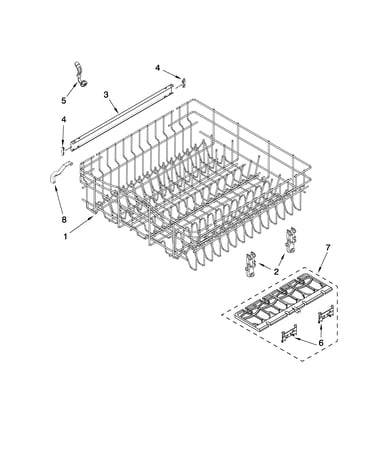 Upper rack and track parts