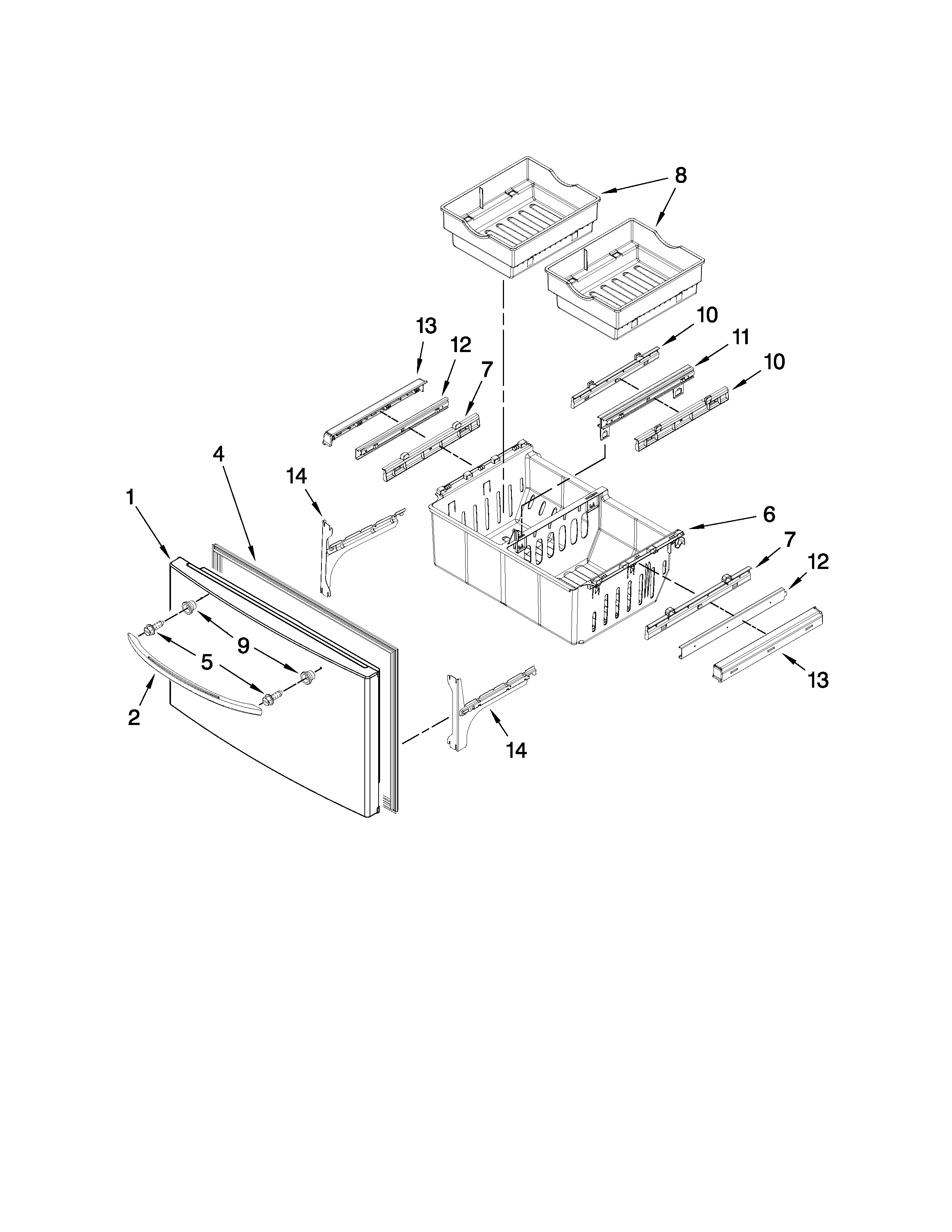 Freezer door parts