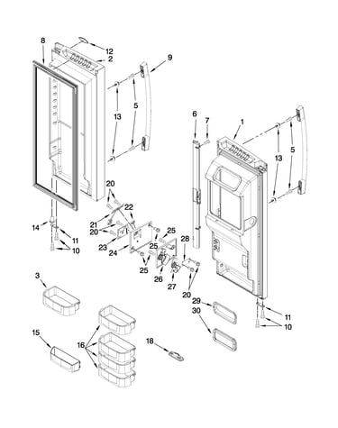 Refrigerator door parts