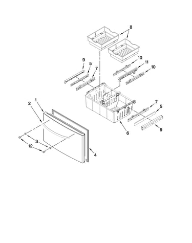 Freezer door parts