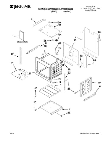 Upper oven parts