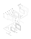 Upper oven door parts