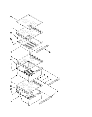 Refrigerator shelf parts