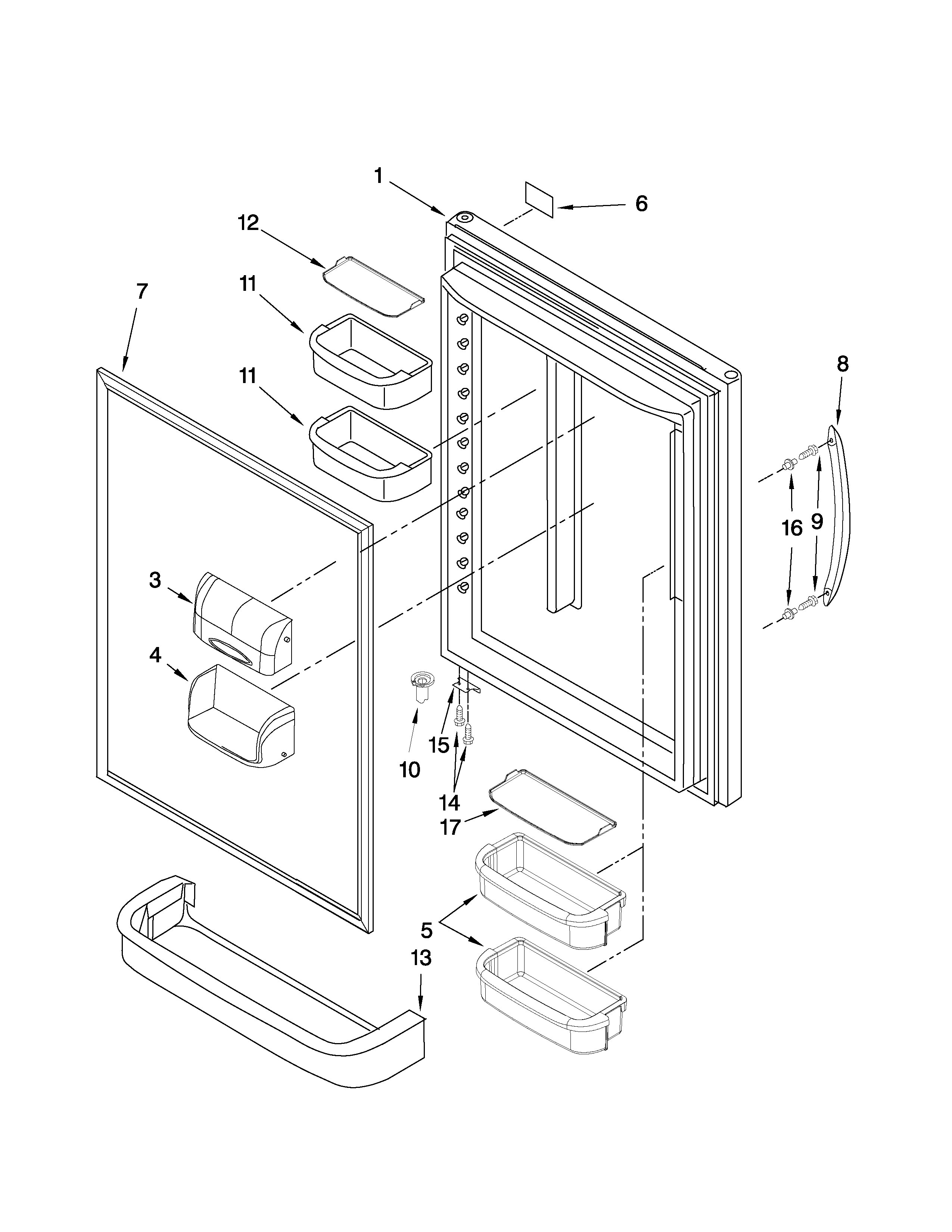 Refrigerator door parts