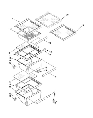 Refrigerator shelf parts