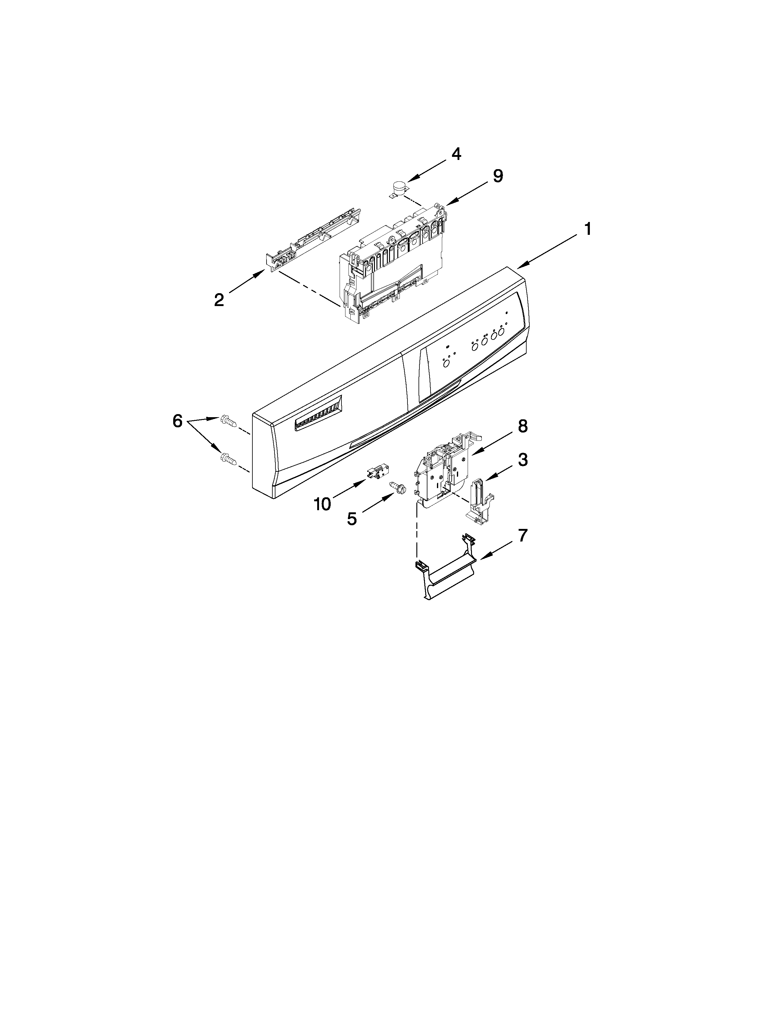 Control panel and latch parts