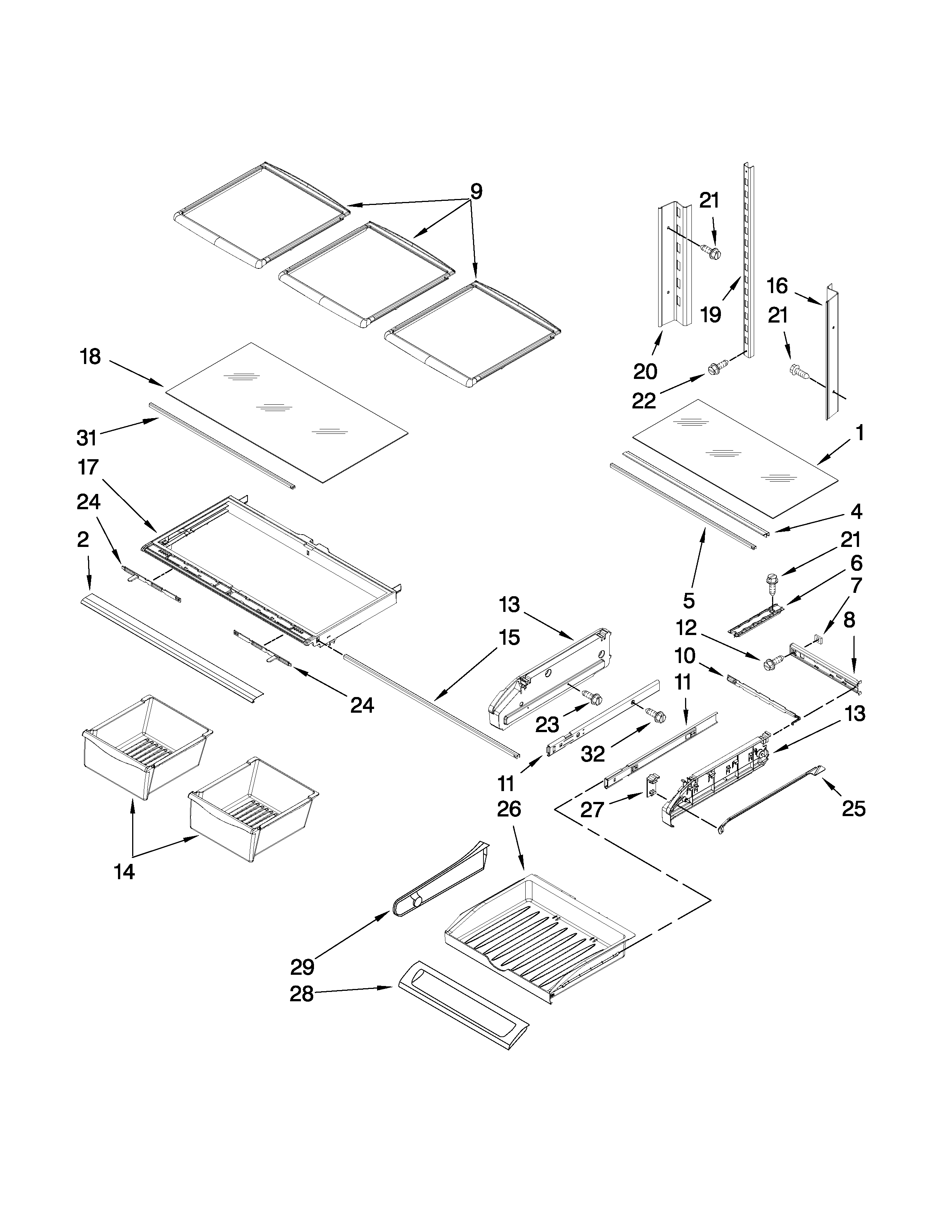 Shelf parts