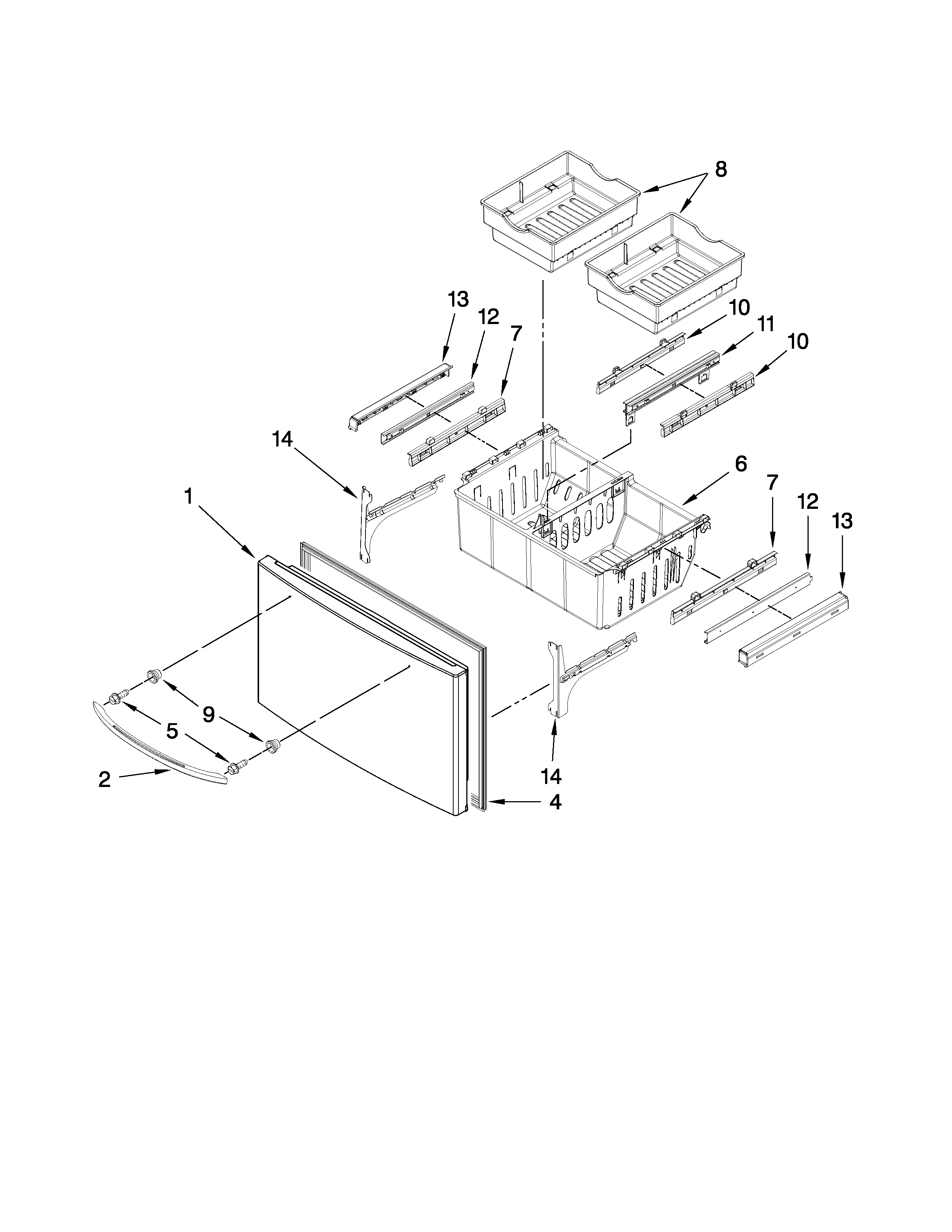 Freezer door parts