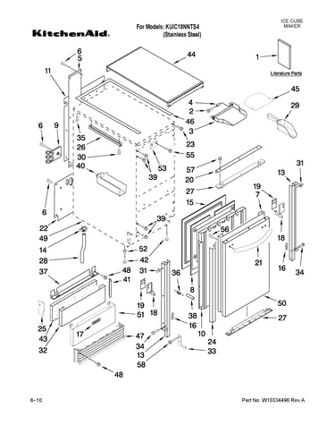 Cabinet liner and door parts