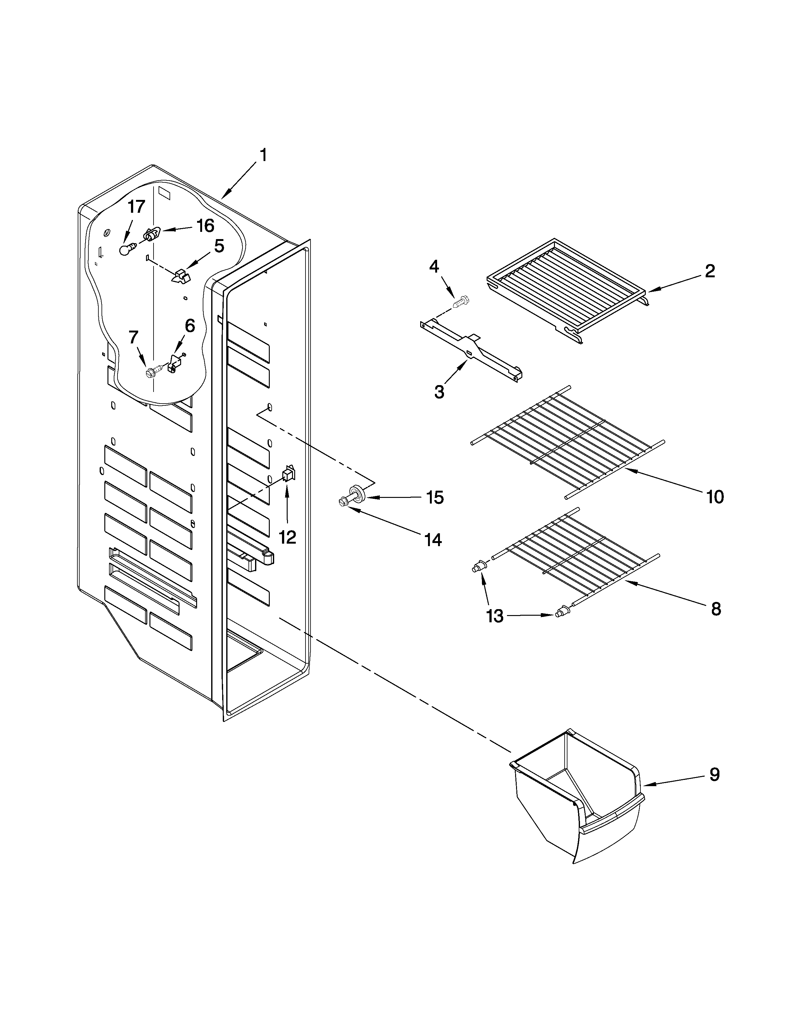 Freezer liner parts