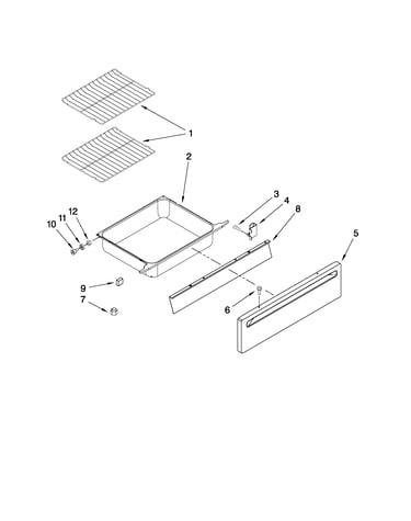 Drawer and rack parts