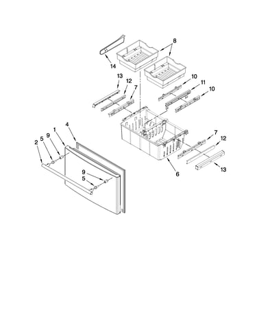 Freezer door parts