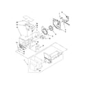 Maytag 7MI2569VEM3 motor and ice container parts diagram