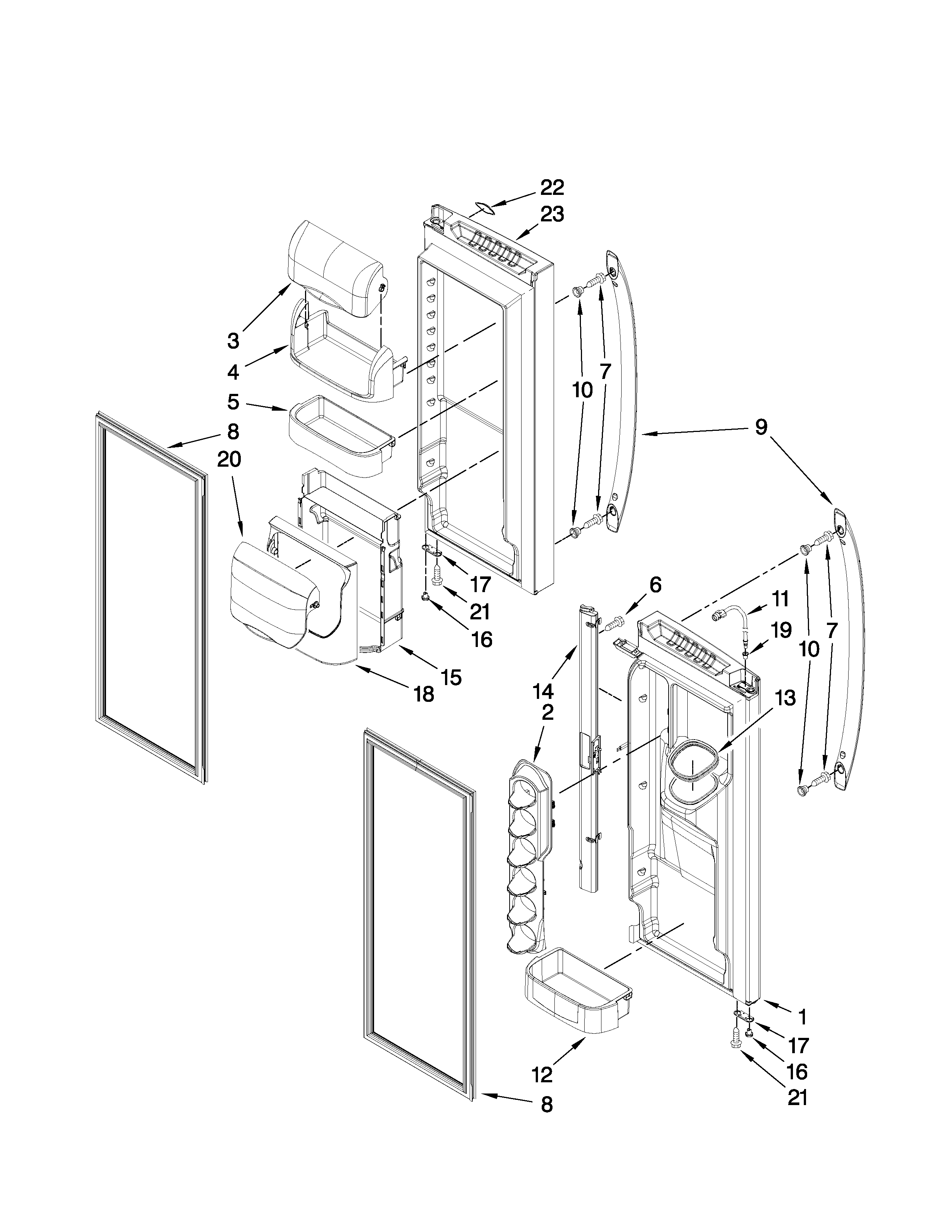Refrigerator door parts