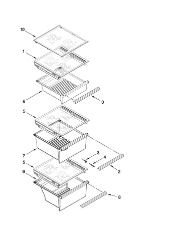 Refrigerator shelf parts