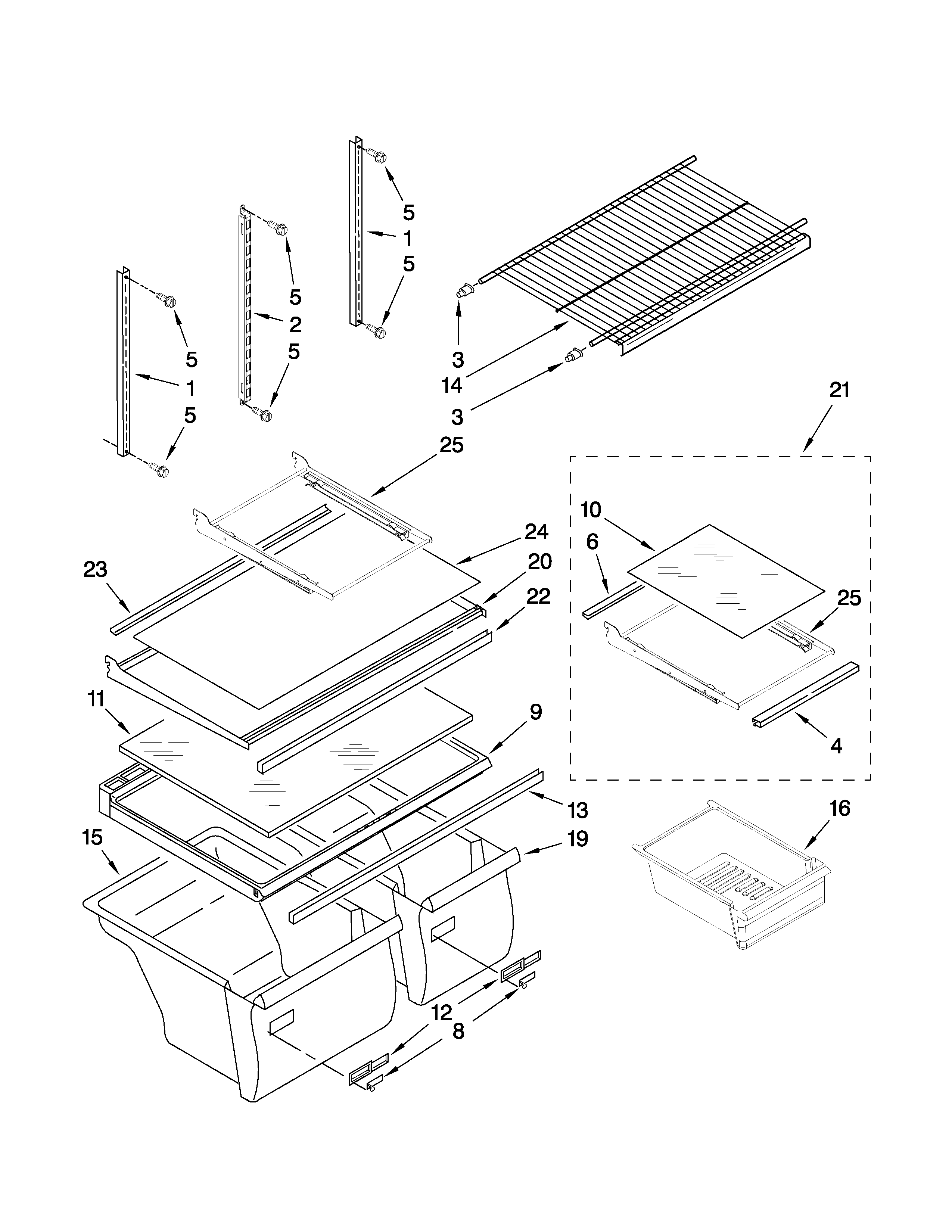 Shelf parts