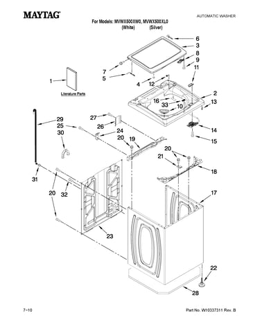 Top and cabinet parts