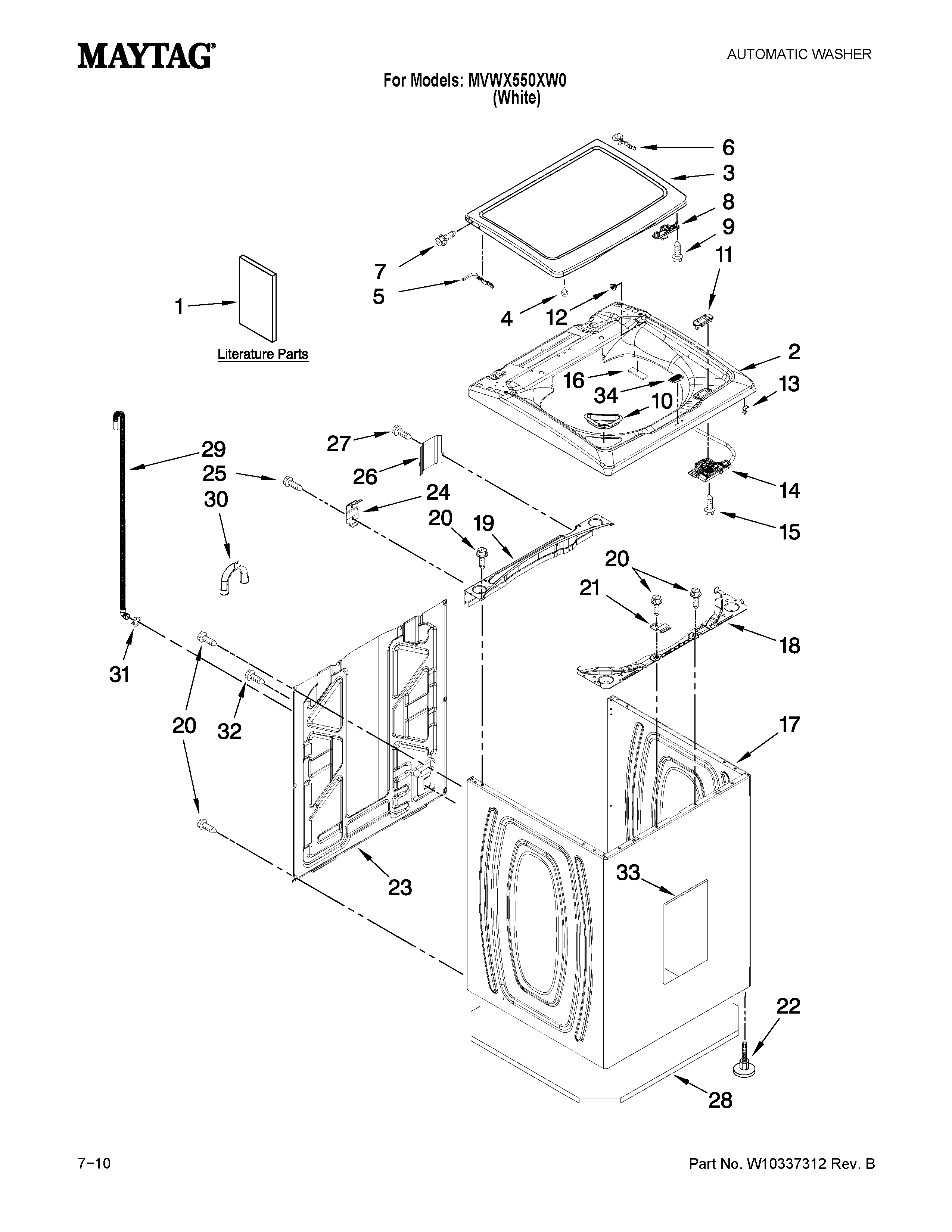 Top and cabinet parts