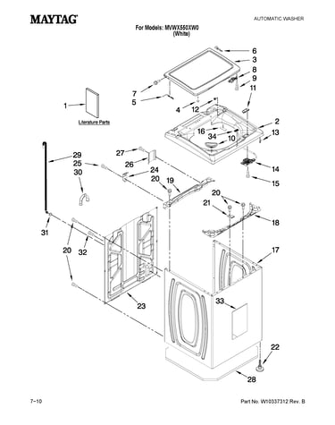 Top and cabinet parts