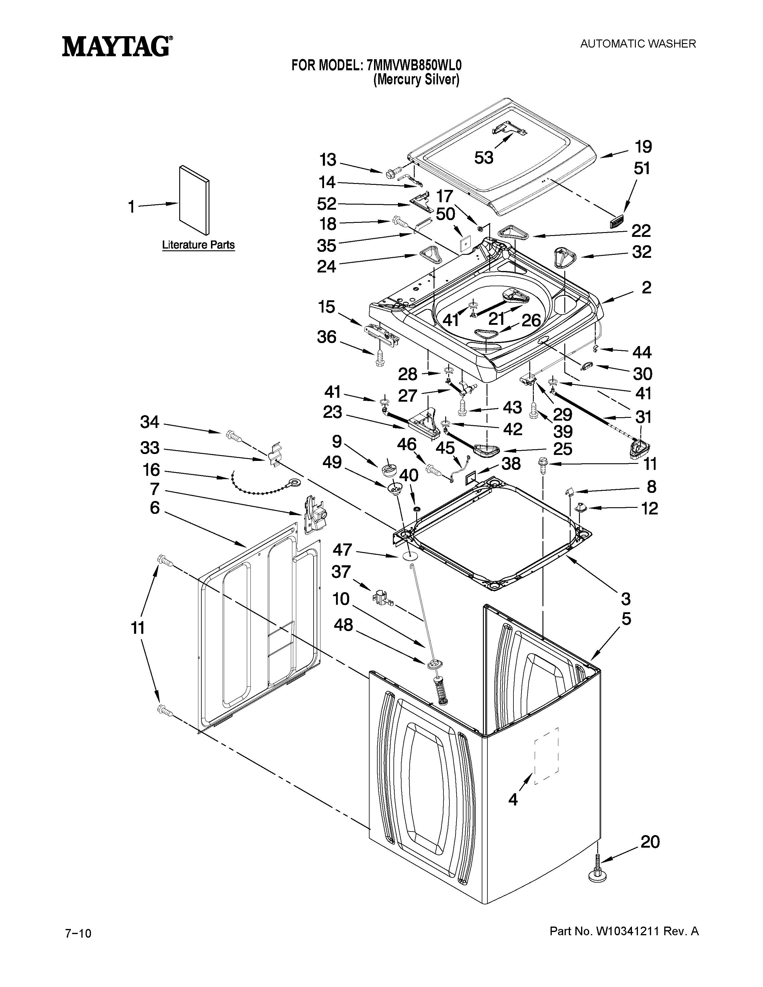 Top and cabinet parts