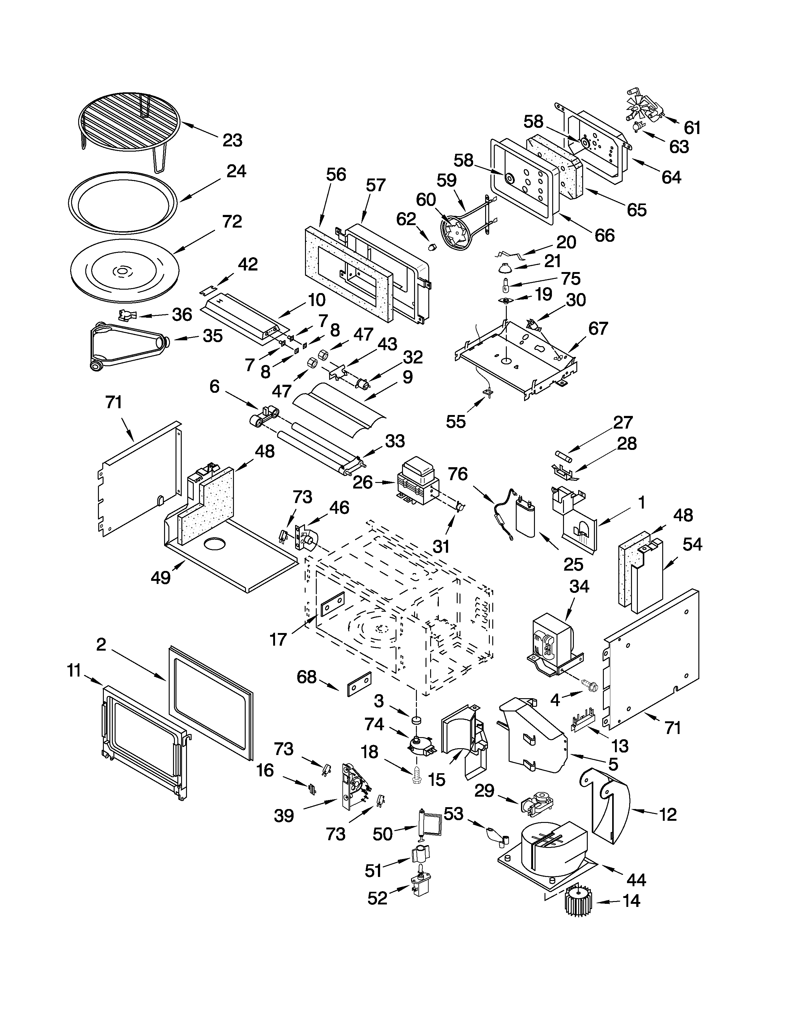 Cabinet and stirrer parts