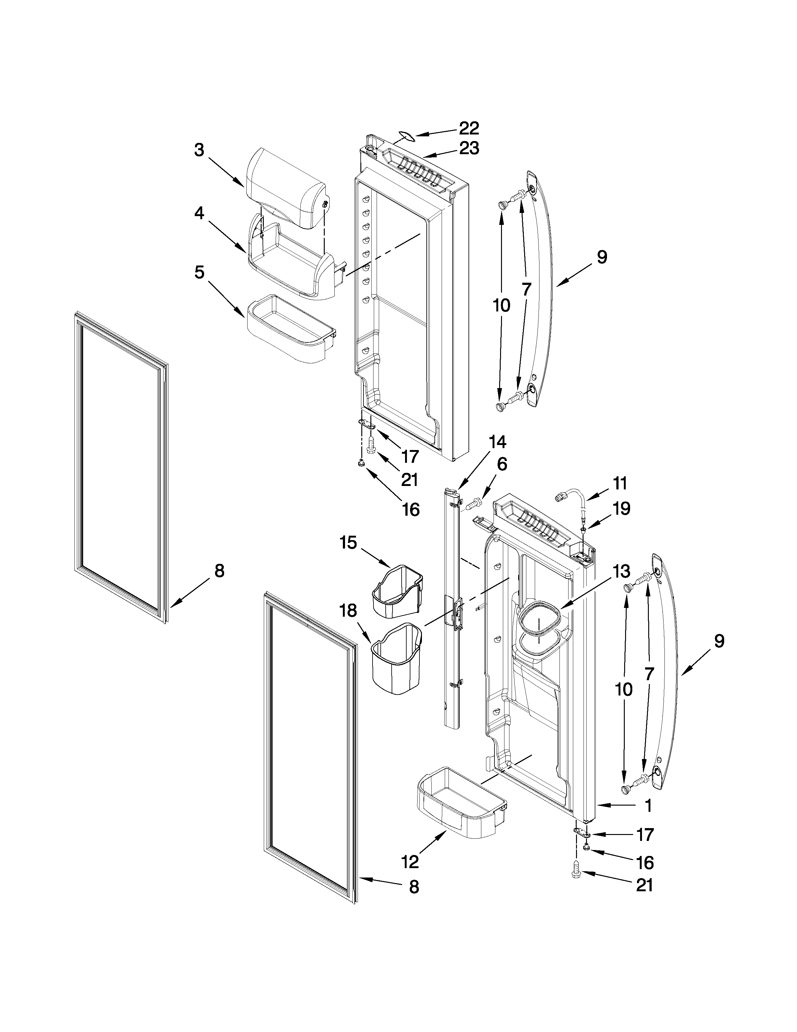 Refrigerator door parts