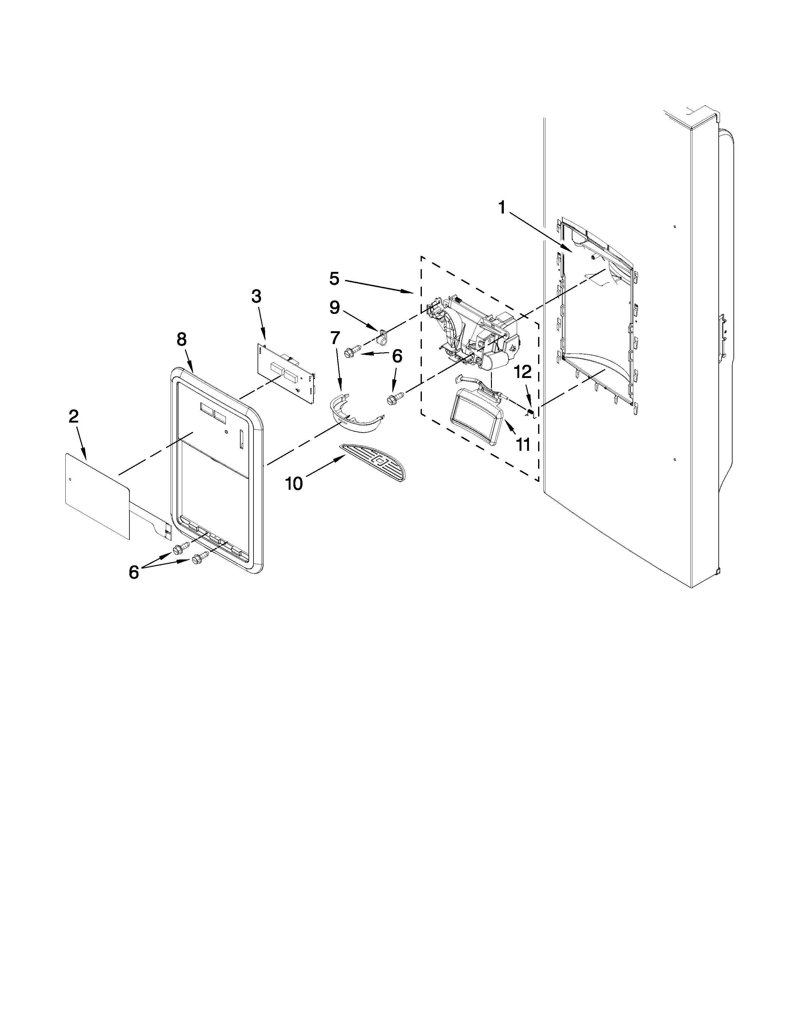 Dispenser front parts