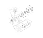 Whirlpool GI6FDRXXQ00 motor and ice container parts diagram
