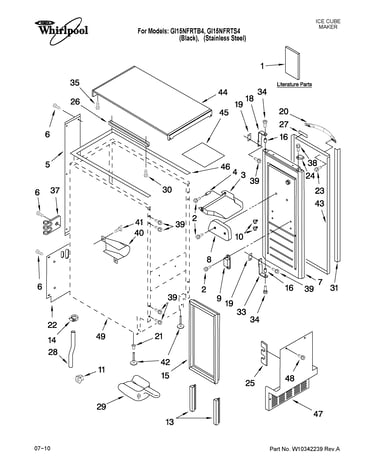 Cabinet liner and door parts