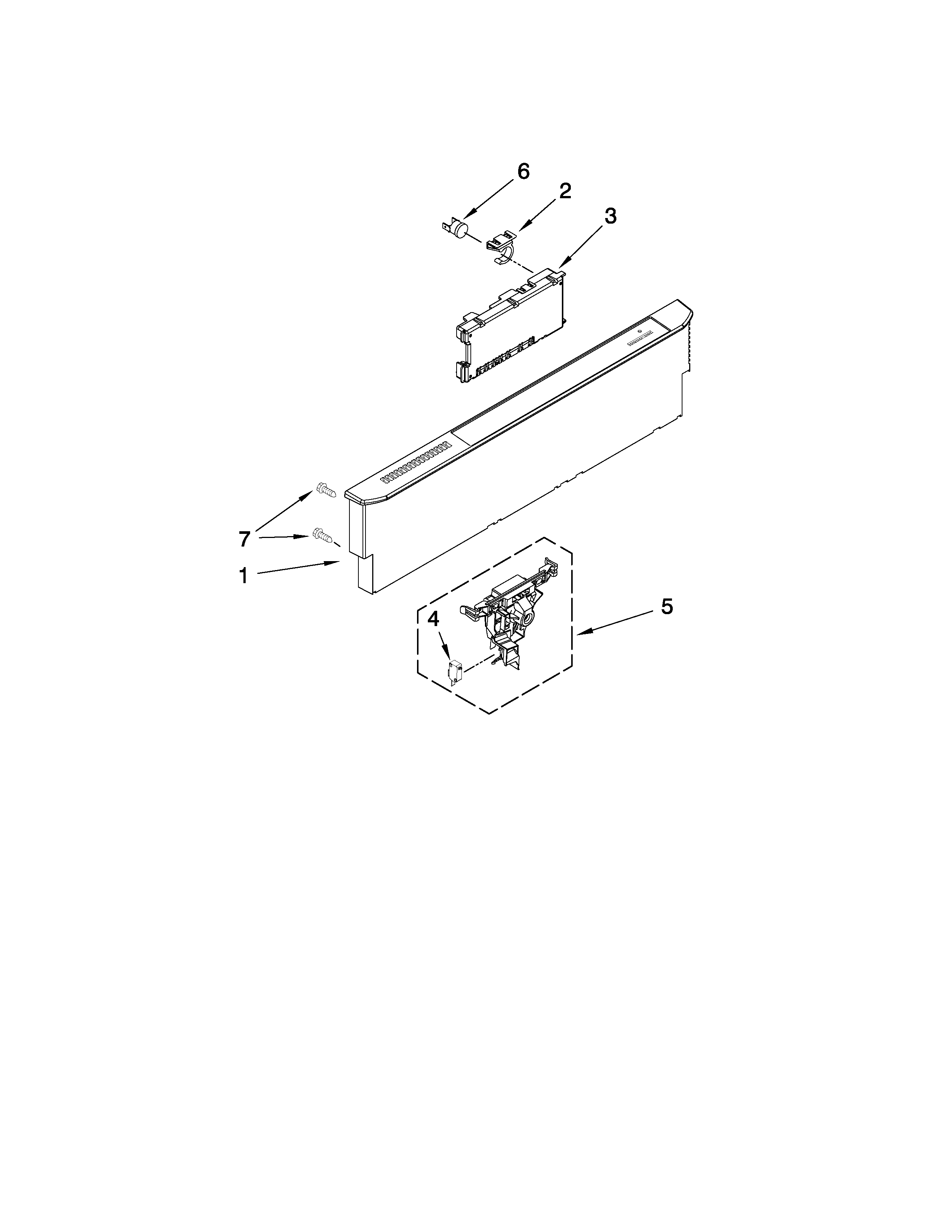 Control panel and latch parts