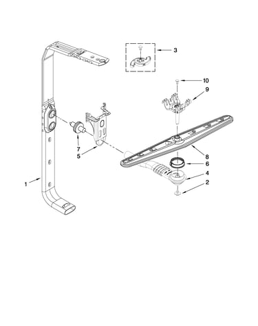 Upper wash and rinse parts