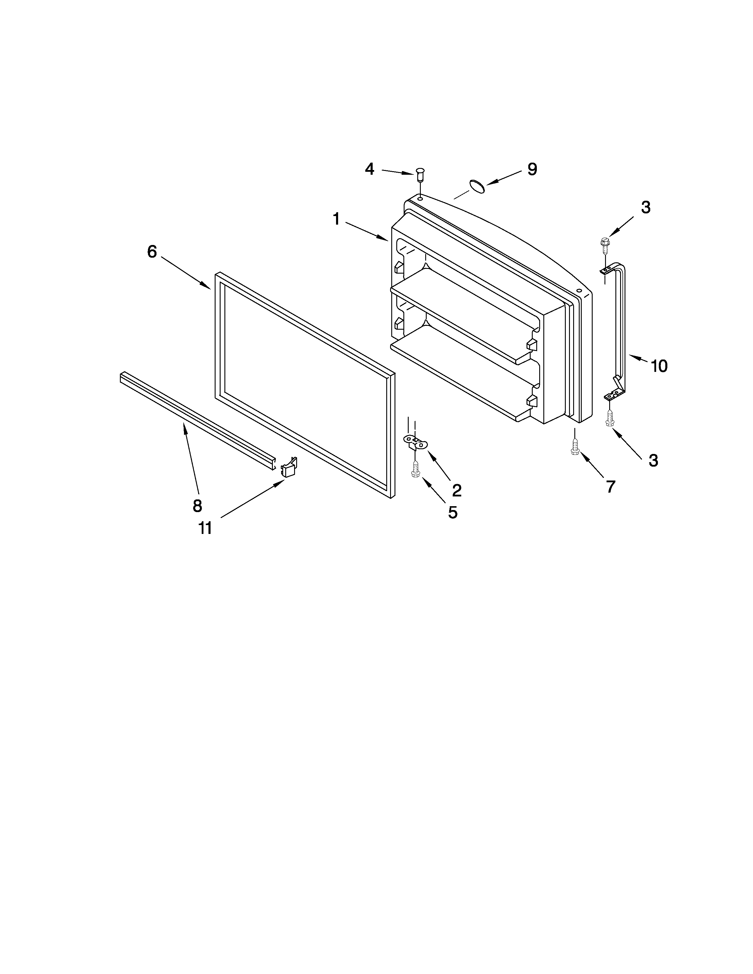 Freezer door parts