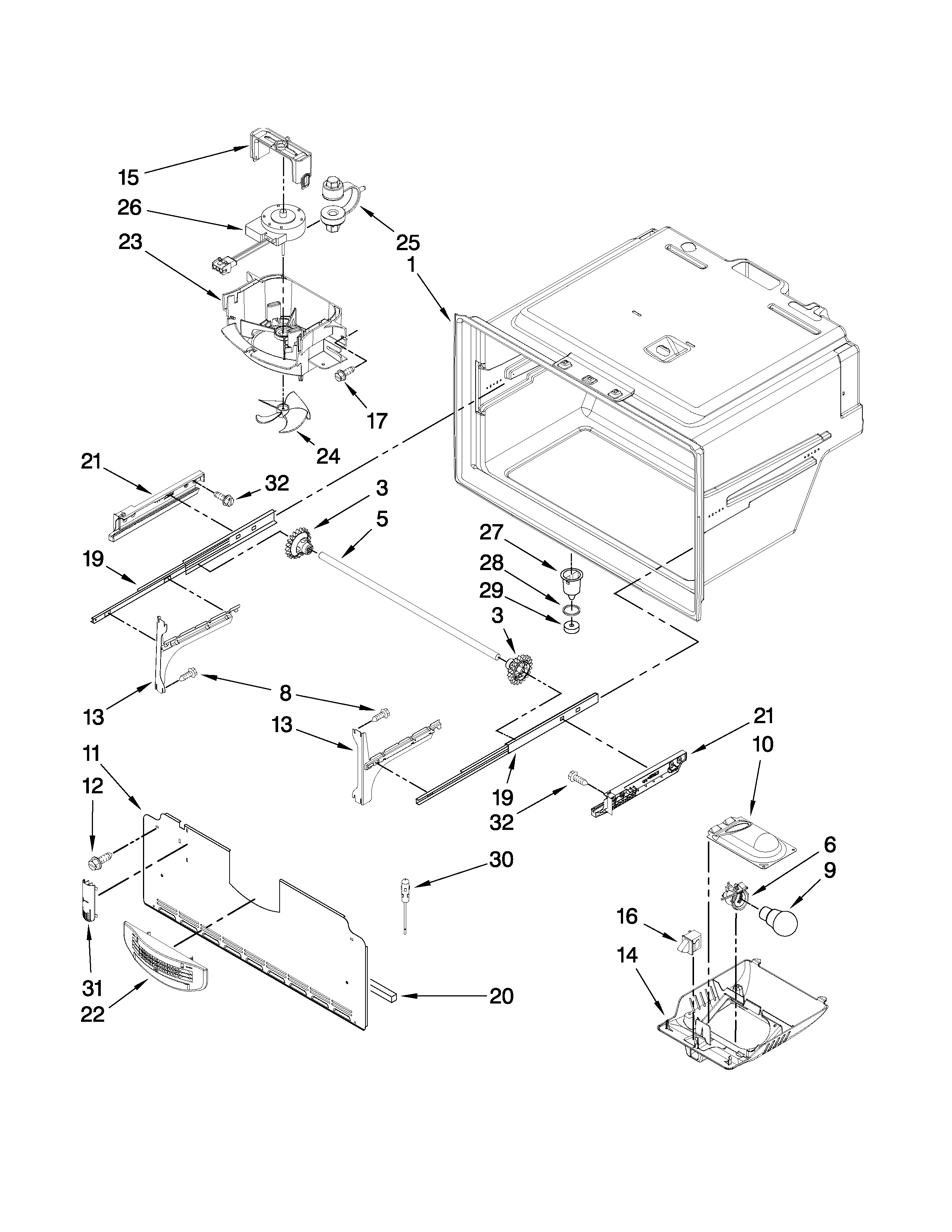 Freezer liner parts