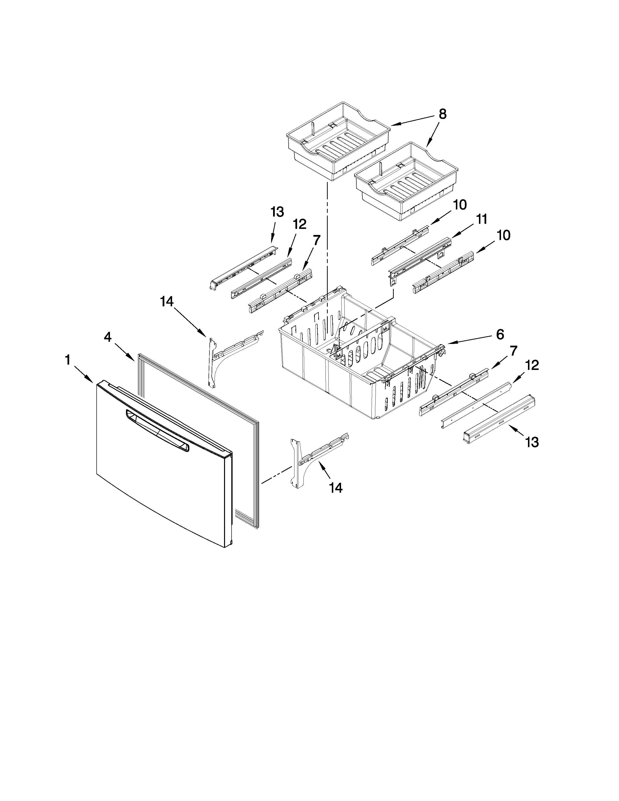 Freezer door parts