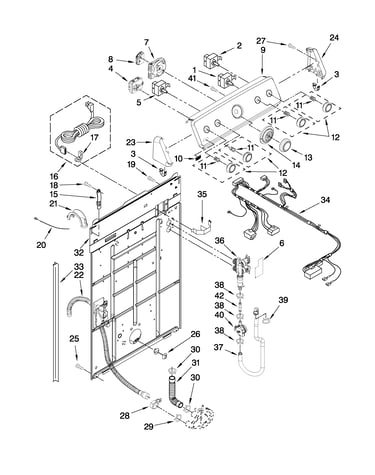Controls and rear panel parts
