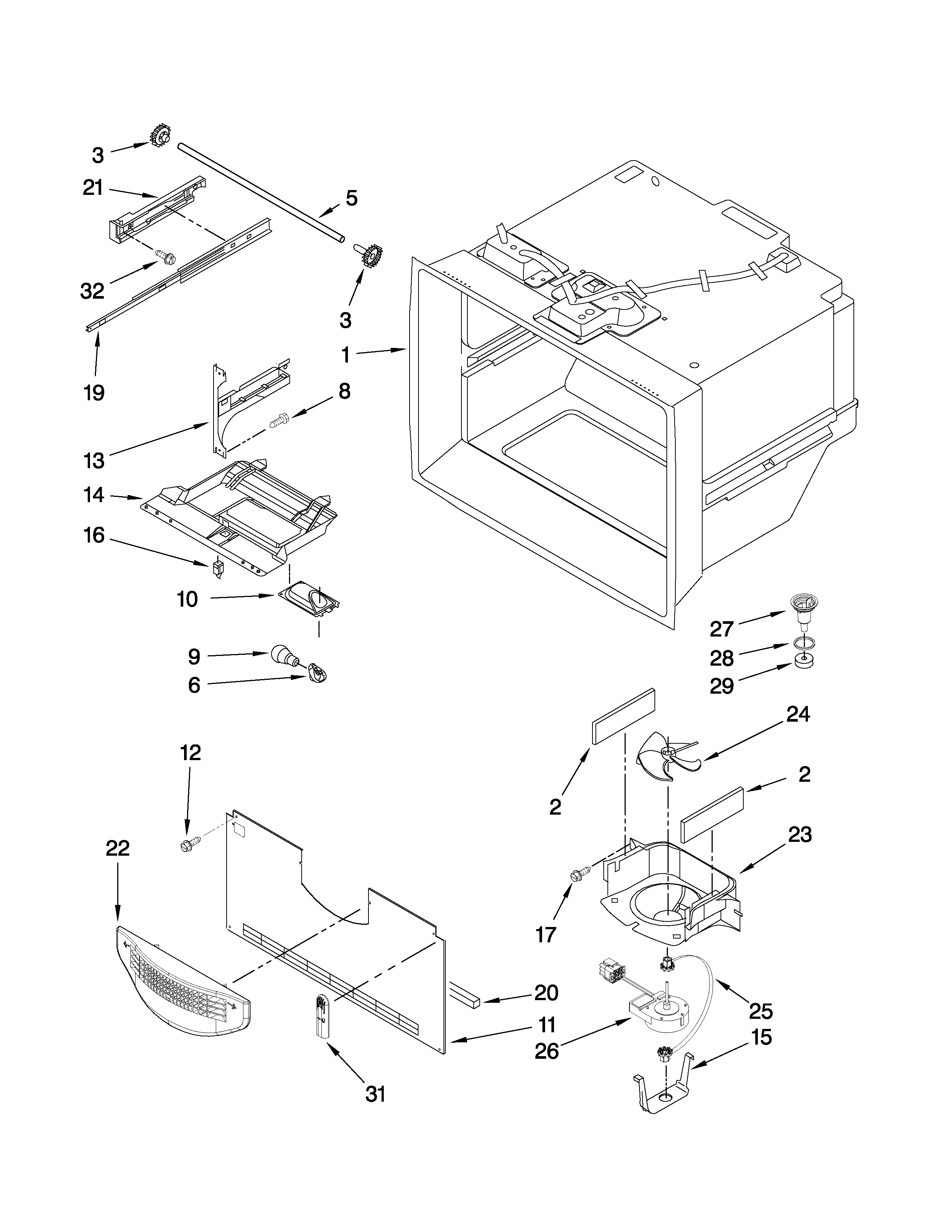 Freezer liner parts
